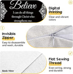 OBSEDE Black and White Bible Verse Decorative Throw Pillow Covers 18 × 18 in - Image 4