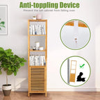 Tangkula Bathroom Cabinet, 65 Inch Tall Slim Bathroom Storage Cabinet - Image 7