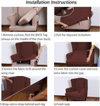 Turquoize Wingback Chair Covers 2 Piece Wing Chair Slipcover Stretch Slipcovers - Image 6