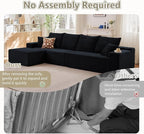 140" Sectional Cloud Couch for Living Room, Modular Floor Deep-Seat Sofa - Image 4