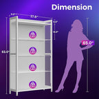 AODK Display Case with LED Lights, Display Cabinet with Glass Storage Shelves - Image 2
