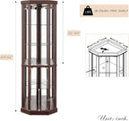 Corner Curio Cabinet, Light Bulb Inclued, Wine Bar China Cabinet - Image 2