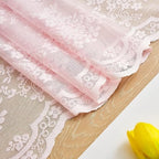 YJ YANJUN Vintage Lace Curtains Cute Pink Floral Cafe Curtains 45 inch Length 2 - Image 4