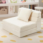 MeMoreCool Folding Sofa for Kids, Corduroy Fold Out Futon Chair, Small Foldable - Image 8
