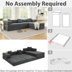 HANXIN 108" Modular Sectional Sofa, Futon Convertible Sofa Bed, Oversized - Image 3