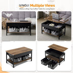 VINGLI 36" Lift Top Coffee Table - Image 5