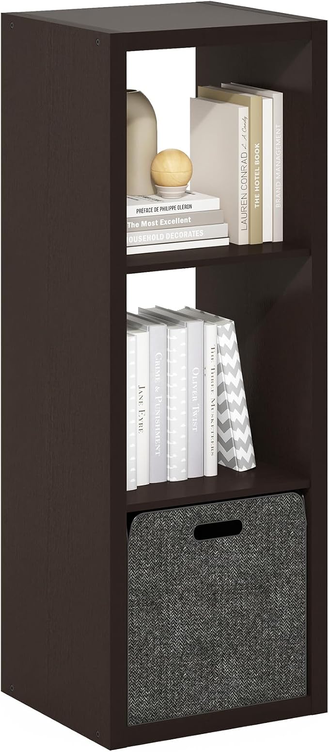 Furinno Cubicle Book Shelf, 3-Cube Bookshelf, Extra Thick Frame Horizontally & by Furinno-FitsYourSpaceFitsYourBudget