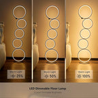 NUÜR Modern 5-Ring LED Floor Lamp, 43.3" Artistic Nesting Circle Standing Lamp - Image 5