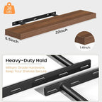 Fun Memories Floating Shelves for Wall, 32 Inch Set of 2 Rustic Wood Wall - Image 4