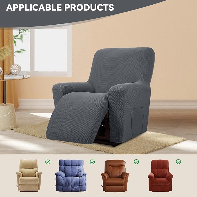 Cupuamon Recliner Chair Covers, Lazy Boy Recliner Covers Stretch Reclining - Image 5