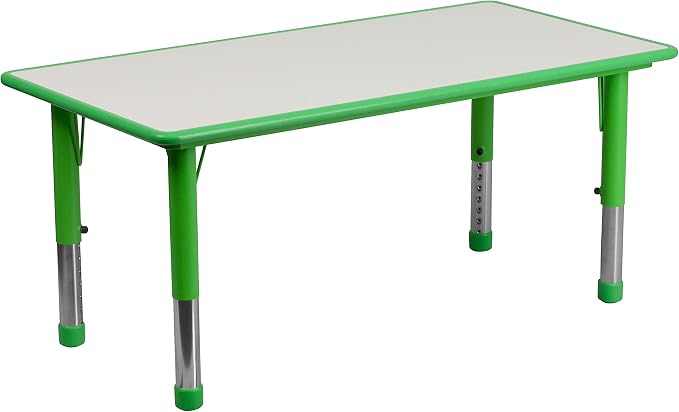 Flash Furniture Wren 23.625''W x 47.25''L Rectangular Green Plastic Height by FlashFurniture