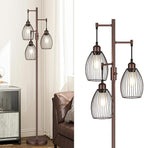 Torondo Dimmable Farmhouse Industrial Floor Lamp, Matte Brown Tree Standing by Torondo