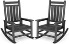 SERWALL Outdoor Rocking Chair Set of 2, HDPE Rocking Chair by SERWALL