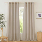 NICETOWN Privacy Light Filtering Linen Curtains & Drapes, Grommet Privacy Added by NICETOWN