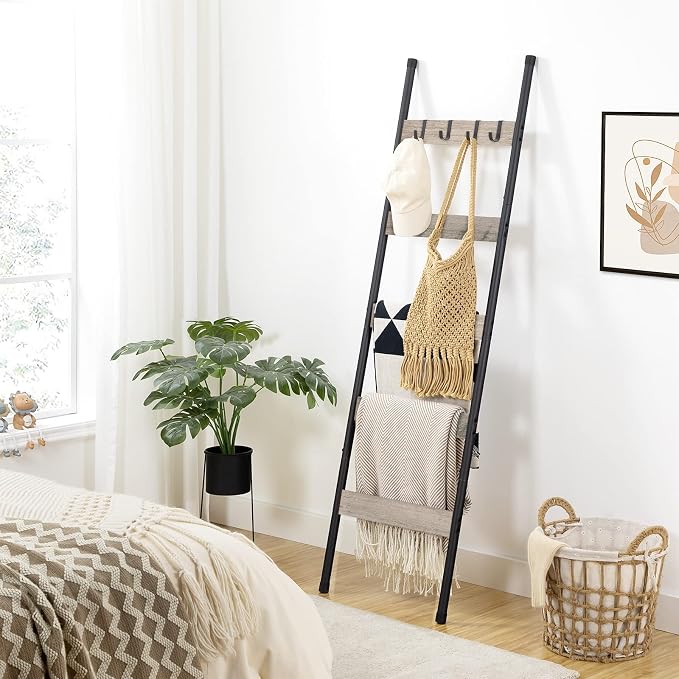 HOOBRO Blanket Ladder, 5-Tier Towel Rack - Image 6