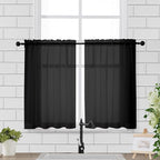 Chyhomenyc Sheer Curtains 36 Inch Length, Short Voile Sheer Window Curtians by Chyhomenyc