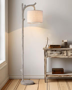 OYEARS Rustic Farmhouse Tree Trunk Floor Lamp Classic Country Wood Grain Resin - Image 7