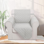 Reversible Recliner Chair Covers, Light Grey | Chair Covers - Image 2