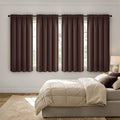 MIULEE 4 Panel Set Short Bedroom Blackout Curtains 54 Inch Long Dark Brown | by MIULEE