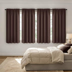 MIULEE 4 Panel Set Short Bedroom Blackout Curtains 54 Inch Long Dark Brown | by MIULEE