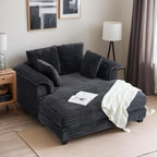 VINGLI 56" Oversized Chaise Lounge Chair, Dark Grey Comfy Corduroy Chaise Sofa - Image 9