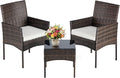 DUMOS 3 Piece Patio Furniture Set, All-Weather Outdoor Wicker Chairs by DumosLifestyle