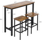Finnhomy 47" Industrial Bar Table Set - Image 4