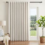 INOVADAY Extra Wide 100% Blackout Linen Curtains by INOVADAY