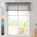 2 Panels Grey Sheer Valance by OVZME