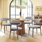 COLAMY Wooden Dining Chairs Set of 6, Modern Fabric Upholstered Dining Room - Image 3