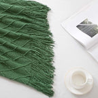 BOURINA Green Throw Blanket 60x80 Inches Throw Textured Solid Soft Sofa Throw - Image 3
