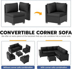 Patio Furniture Set, Wide Armrest Outdoor Furniture Set - Image 6