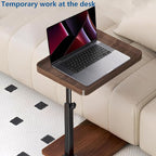 C Table End Table Adjustable Height, 360°Swivel TV Tray Table - Image 7