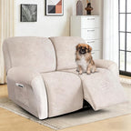 ANARACHON Loveseat Recliner Cover Leather Look Recliner Loveseat Covers - Image 2