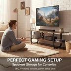 Tiita Bamboo TV Stand with Storage - Image 9