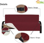 Easy-Going Reversible Couch Cover, Large Futon Sofa, Christmas Red/Ivory | - Image 3