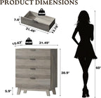 BORNOON 39" Tall Dresser for Bedroom, 4-Drawer Fluted Chest of Drawers - Image 2