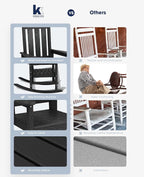 KINGYES Oversized Outdoor Rocking Chair, All-Weather Patio Rocking Chairs - Image 9
