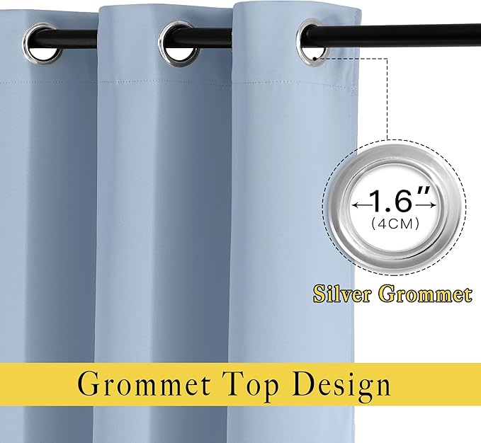NICETOWN Blackout Curtains for Bedroom 63 inch Length 2 Panels - Image 2