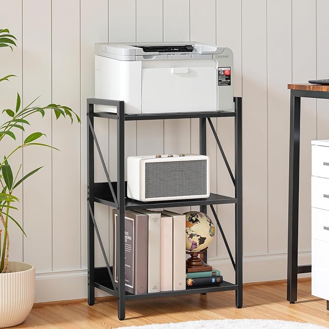 HOOBRO Bookshelf, 3-Tier Industrial Bookcase, Book Shelf Storage Organizer - Image 2