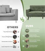 Tbfit 77.2" W Linen Sofa Couch, Mid Century Modern Decor Loveseat Couches - Image 6