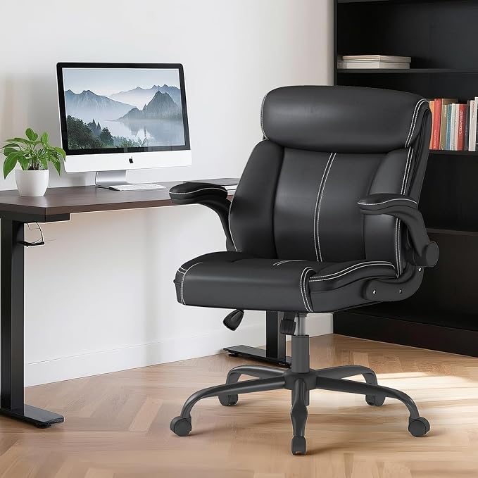 AnyGod 1Pcs Office Chair for Men Women Home Office Pu Leather High Back 360 - Image 2