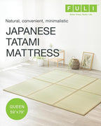 FULI Japanese Tatami Mattress, Foldable Igusa Rush Grass Tatami Rug, Natural - Image 3