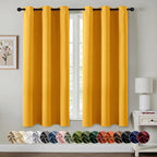 MIULEE Blackout Curtains for Bedroom 2 Panels 40 x 54 Inch Long Yellow | by MIULEE