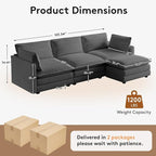 ROWHY 104'' Modular Sectional Cloud Couch - Image 3