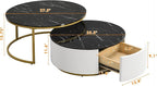 27.6" Modern Round Nesting Coffee Table Fluted - Image 2
