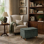 HomePop - Dinah 24" Storage Ottoman- Loden Green Velvet - Image 2