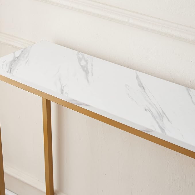 loglus Console Table for Entryway, Faux Marble MDF Indoors Sofa Table - Image 7