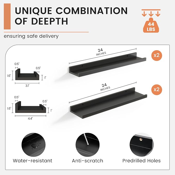 FLYJOE Floating Picture Ledge Shelves - Image 3