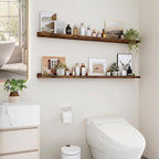 Floating Shelves for Wall, 48 inch Wood Floating Shelves Set of 2, Picture - Image 7